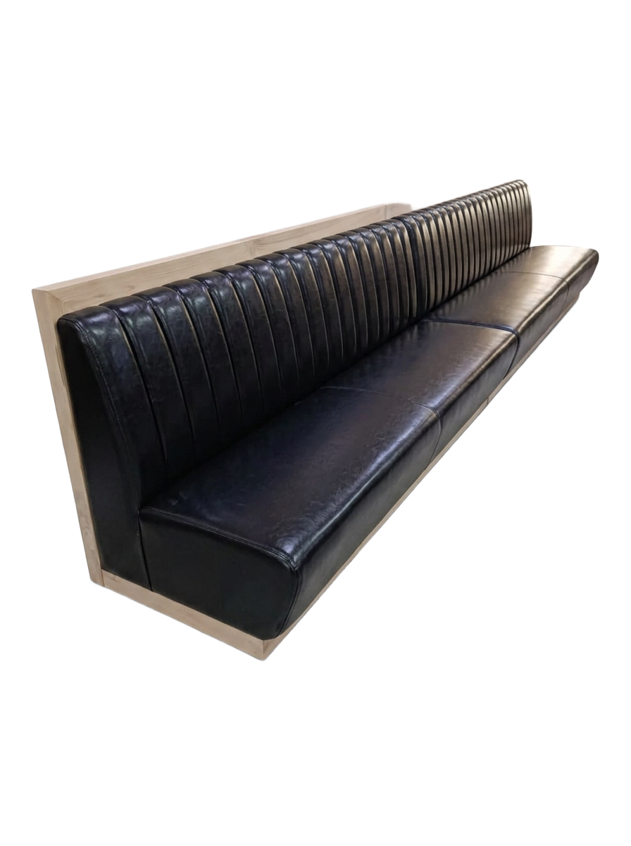 Channel-tufted straight banquette